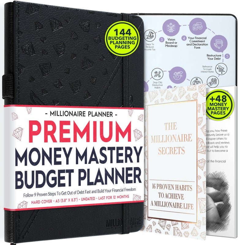 Freedom Mastery Budget Planner and Monthly Bill Organizer - Finance Planner  12-Month Journey to Financial Freedom | Bill Payment Tracker Monthly Organizer  Money Saving & Expense Tracker | Undated Budgeting Journal - Image 1